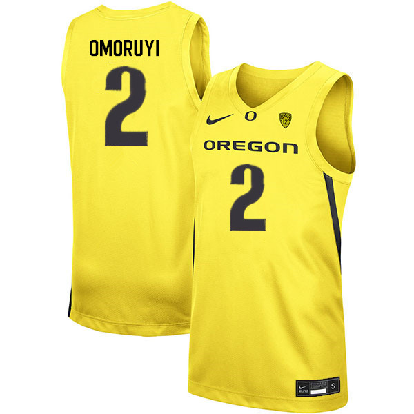 Men #2 Eugene Omoruyi Oregon Ducks College Basketball Jerseys Sale-Yellow - Click Image to Close